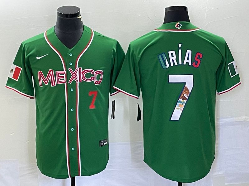Men 2023 World Cub Mexico #7 Urias Green Nike MLB Jersey10